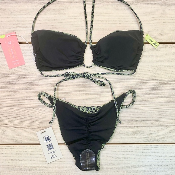 Maaji Sara Sliding Triangle Top + Micro Crunch Single Strap Bottom | Size Med - Picture 4 of 10